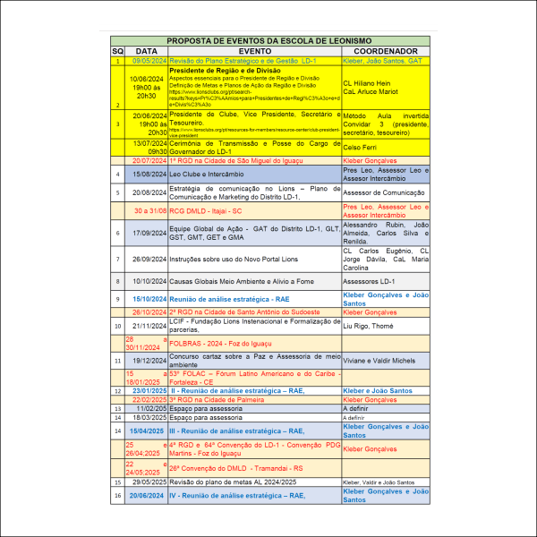 agenda escola de leonismo