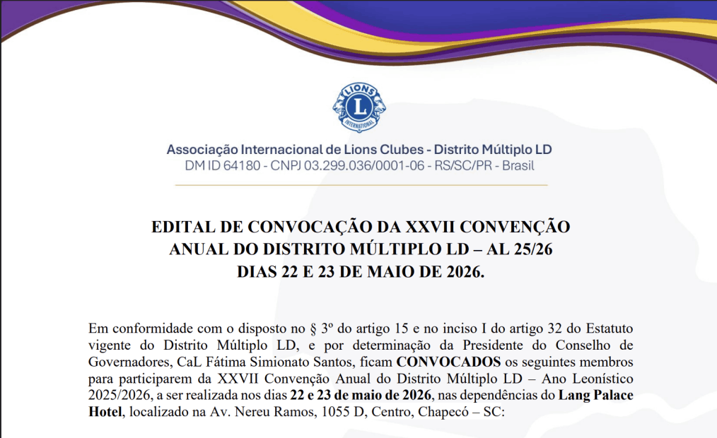 convocacao convencao 2026